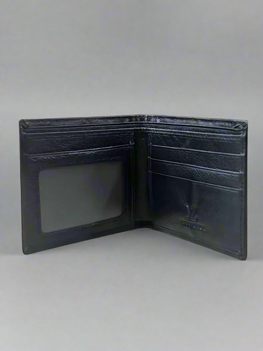 Black Textured Leather Wallet