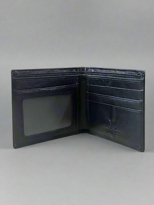 Black Textured Leather Wallet