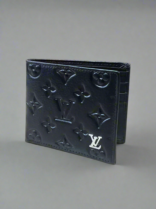 Black Textured Leather Wallet
